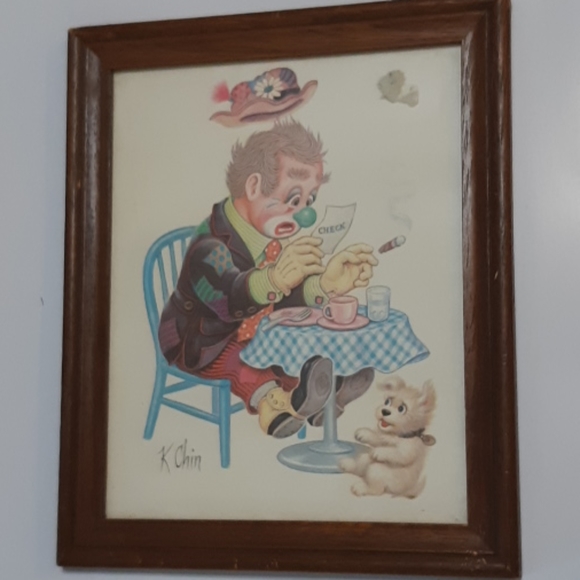 K CHIN HOBO Clown Litho Art 3 Picture Wall hanging Circus decor - Picture 6 of 6